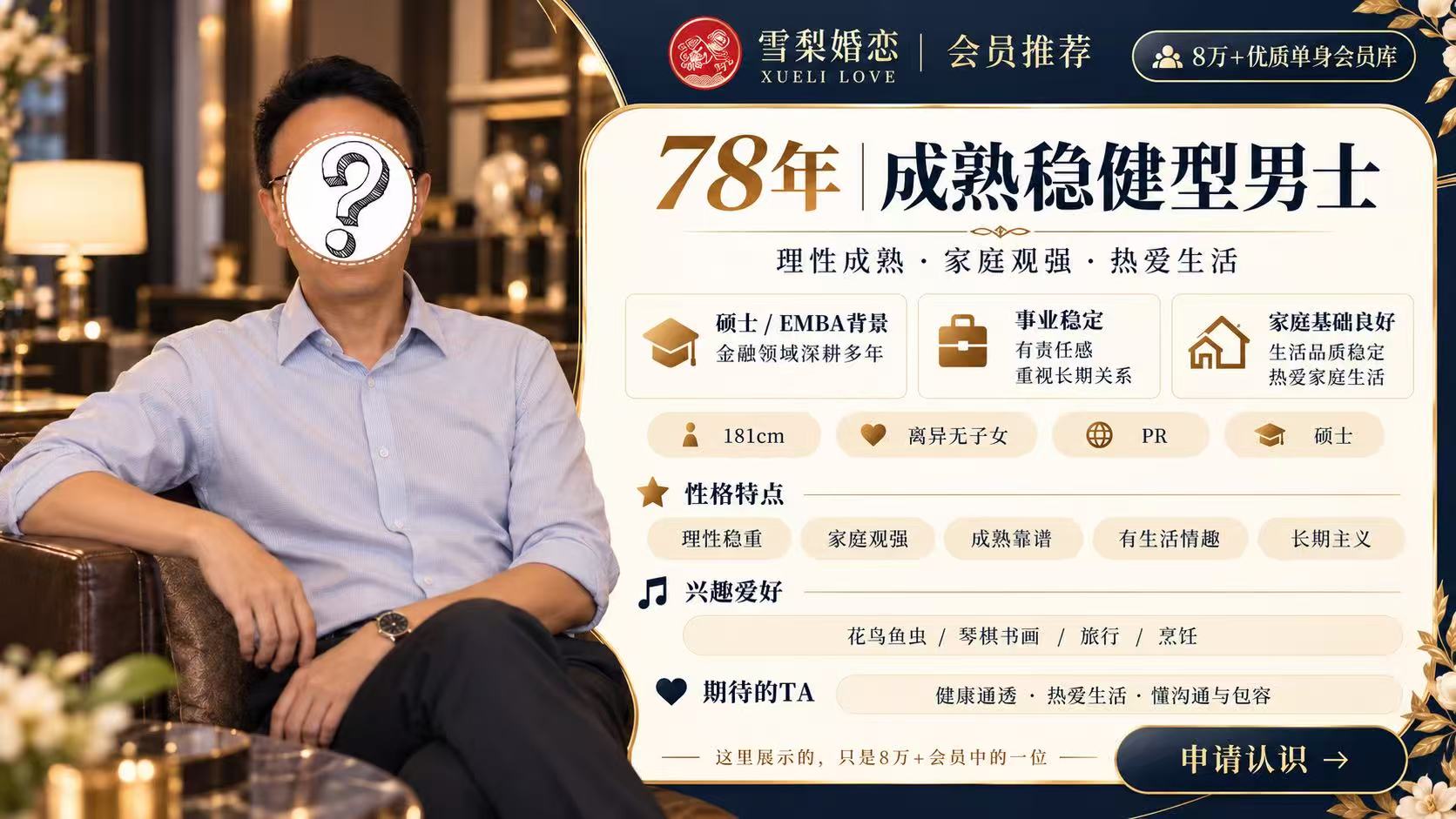 78年 成熟稳健型男士